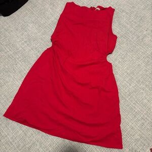 Womens Stretch Cotton Cutout Mini Dress